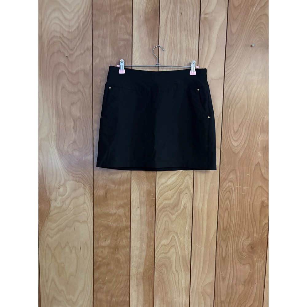 Attyre Petite Black Mini Skort Size 4P Stretch Rayon Blend